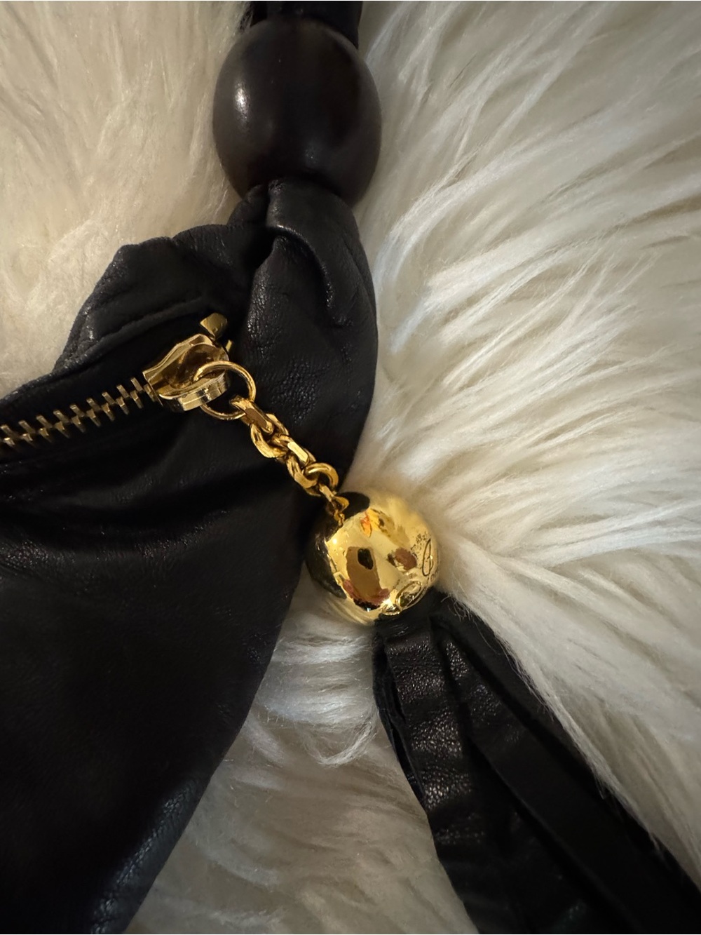 Black Leather Mini Shoulder Bag - Picture 6 of 11